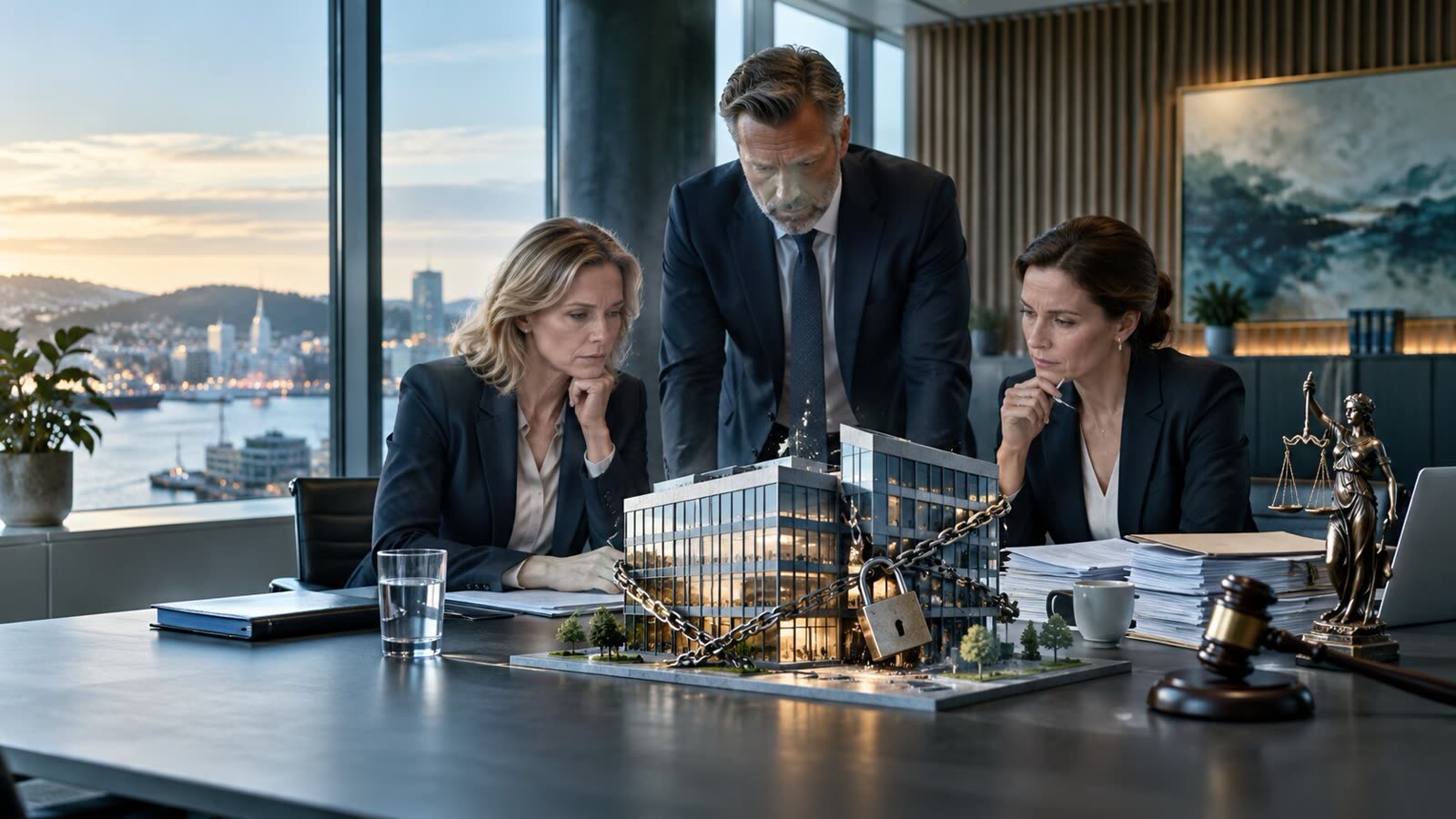 Rådgivere vurderer et selskap som står overfor tvangsavvikling