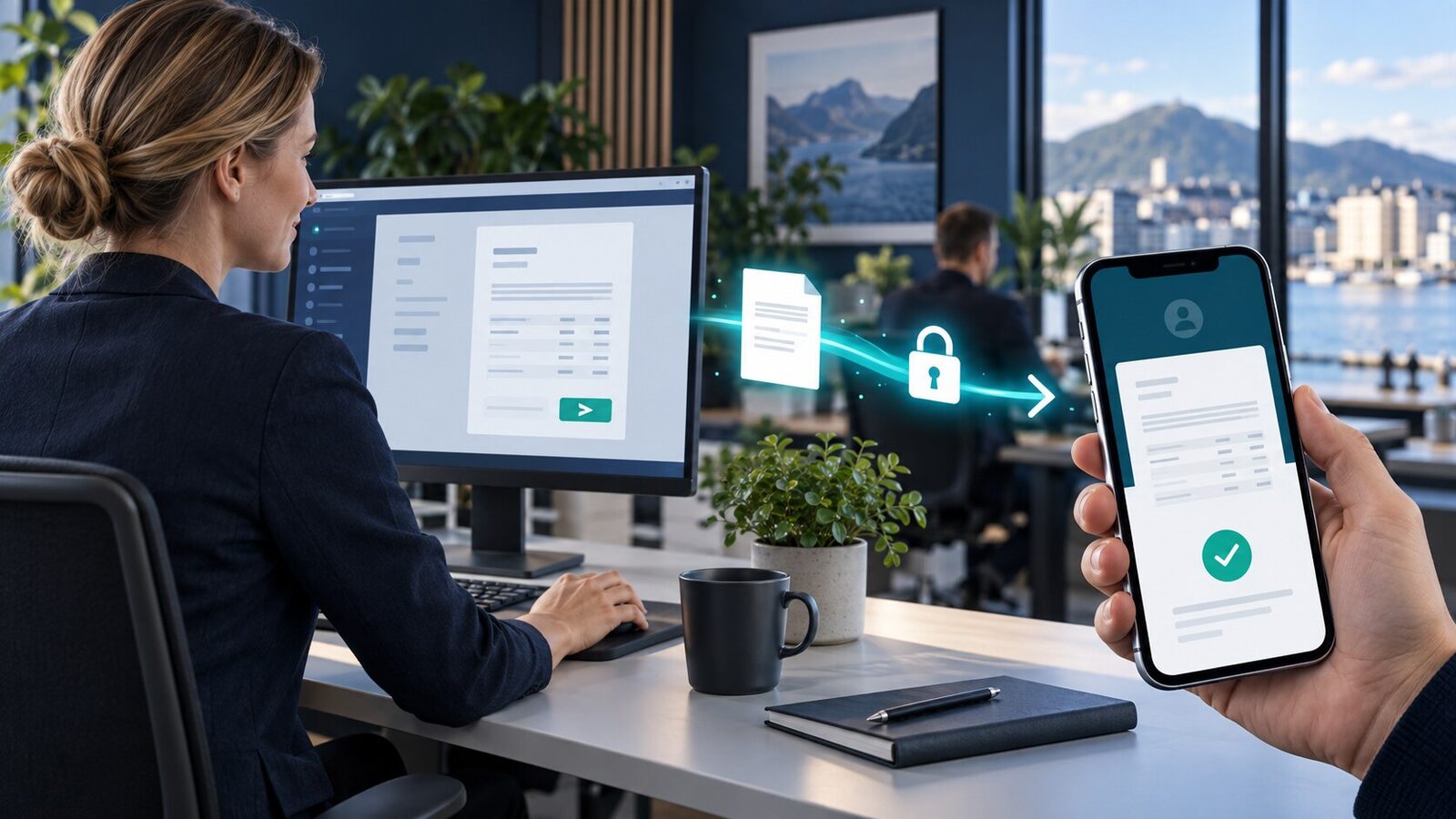 Bedrift sender en sikker eFaktura direkte til kundens nettbank