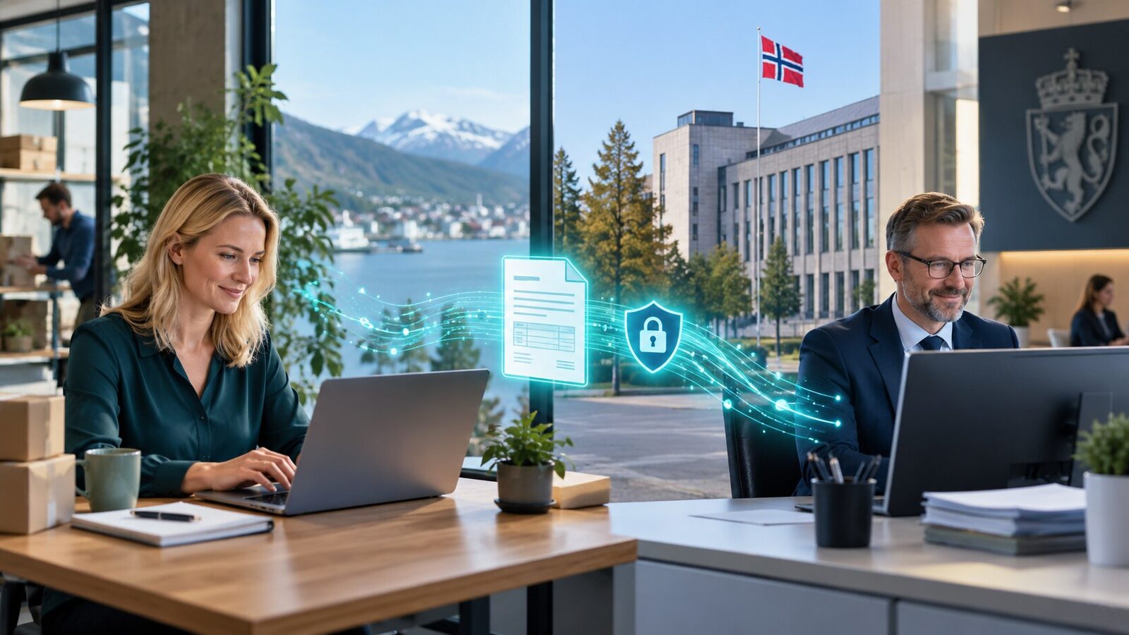 Leverandør sender sikker EHF-faktura til offentlig kunde
