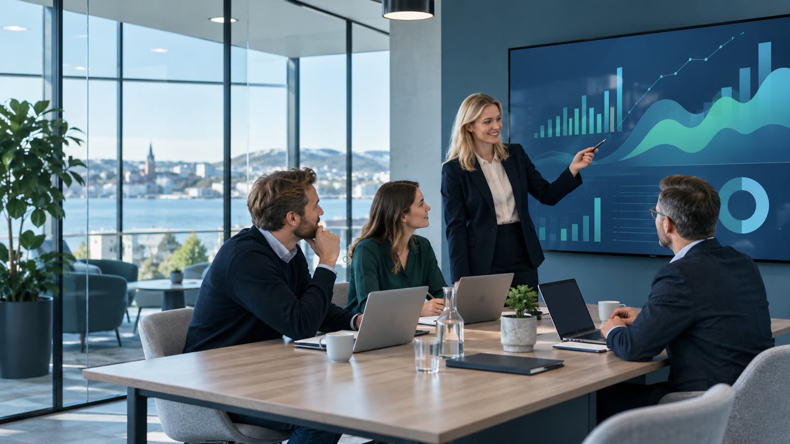 Norsk ledergruppe analyserer bedriftens driftsresultat